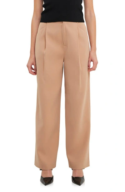 Endless Rose Women's High-waisted Suit Trousers In Beige