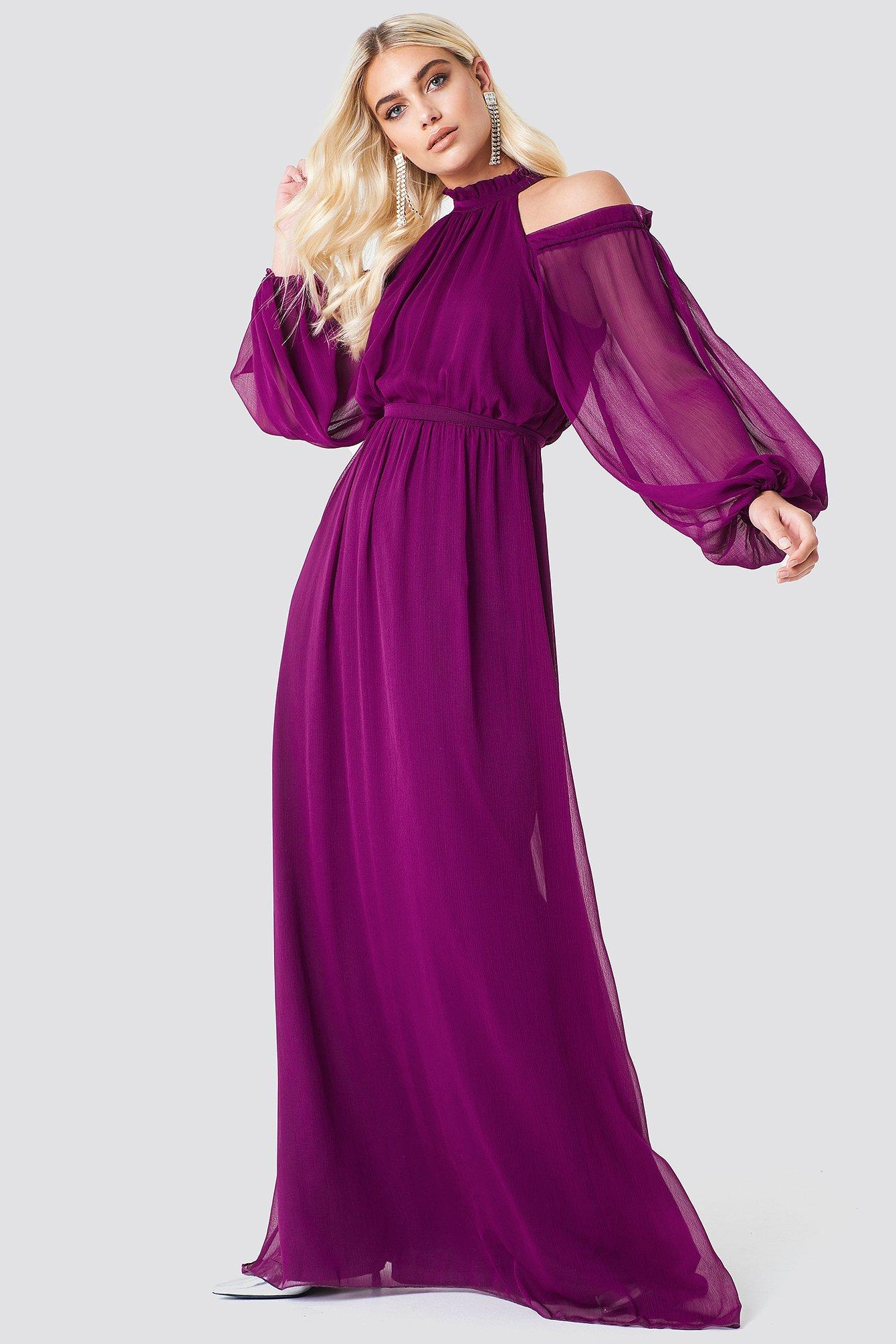 maxi dress with balloon sleeves