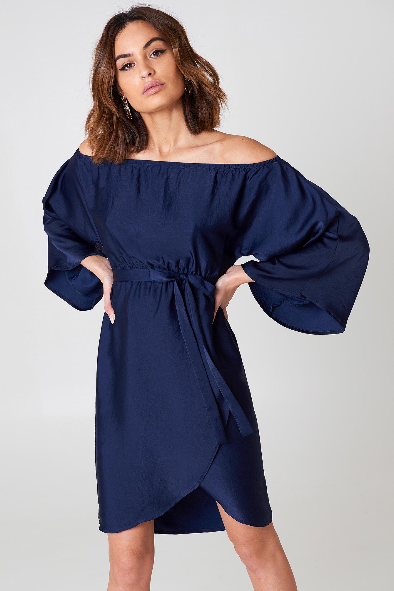off shoulder kimono sleeve dress
