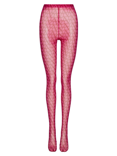 Valentino Women's Tights In Toile Iconographe Tulle In Pink