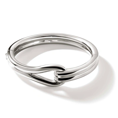 John Hardy Surf 19.5mm Hinged Bangle Bracelet In Silver