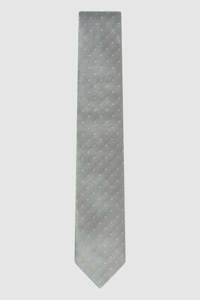Reiss Soft Sage Liam Silk Polka Dot Tie In Soft Sage