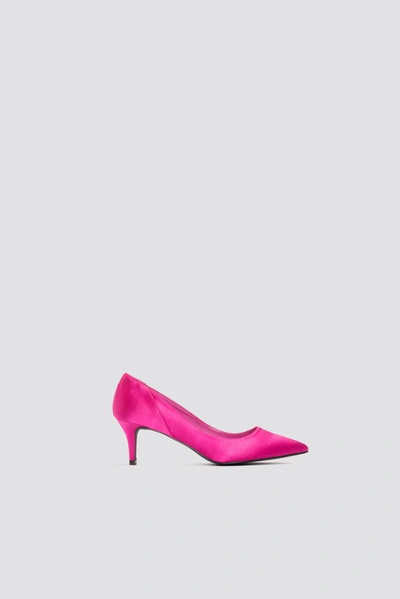 Na-kd Mid Heel Satin Pumps Pink In Magenta