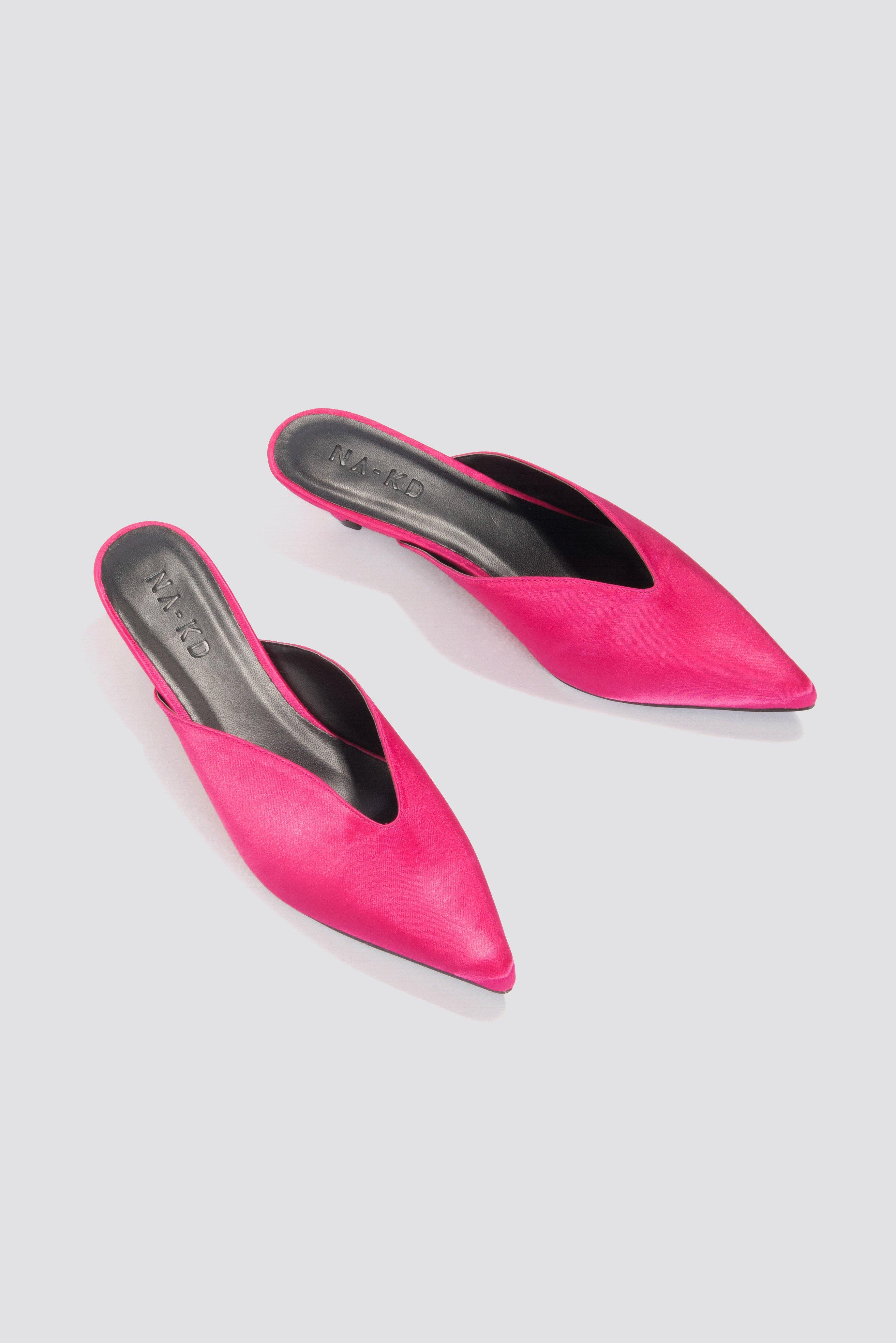 magenta kitten heels