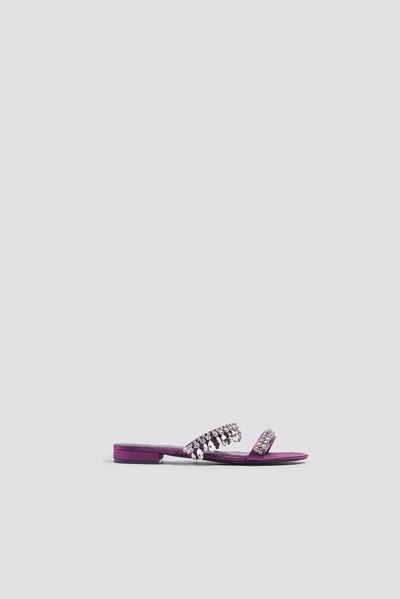 Na-kd Embellished Slip-in Sandals Purple In Burgundy