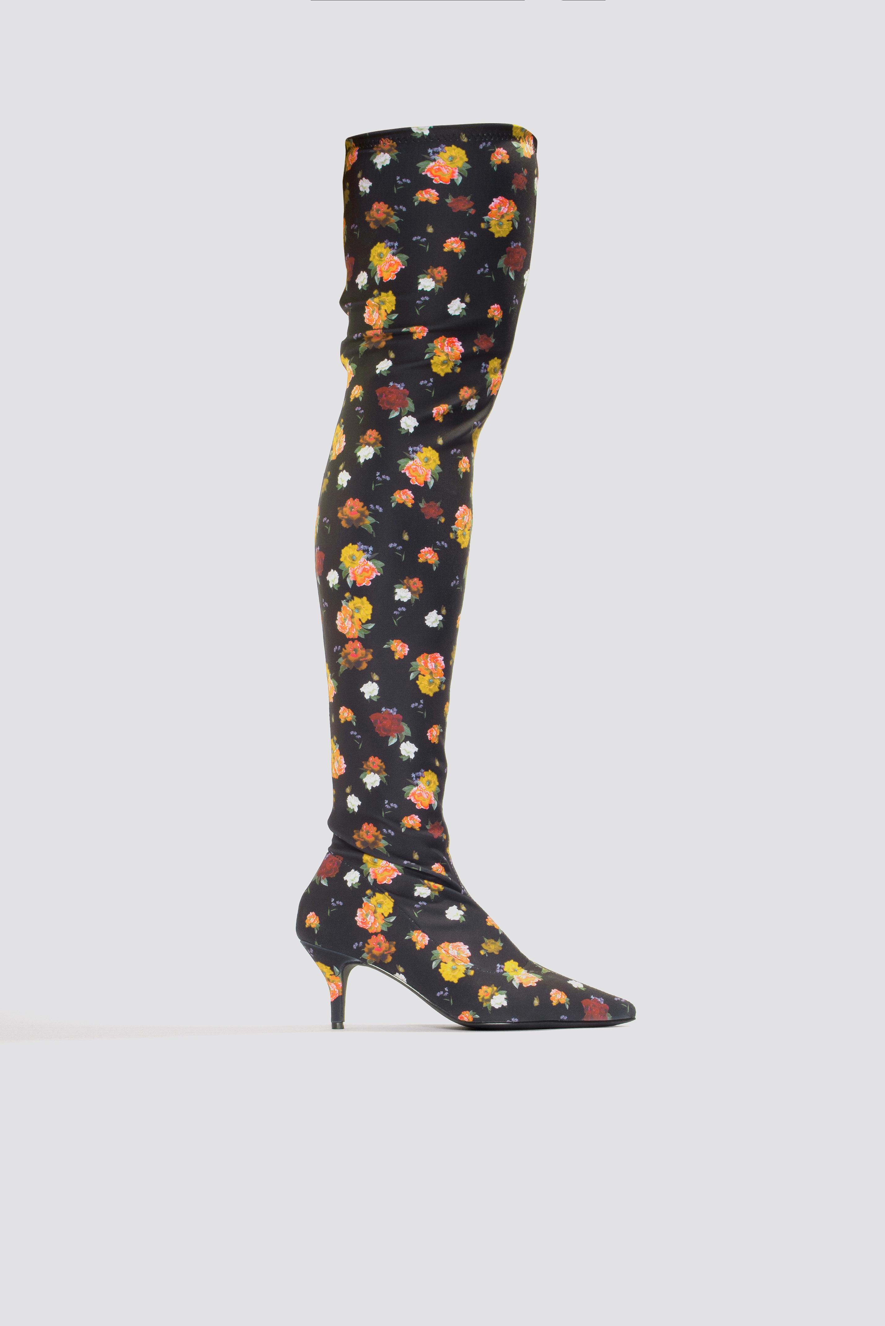 yellow kitten heel boots