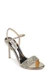 Badgley Mischka Olympia Embellished Sandal In Platino Glitter