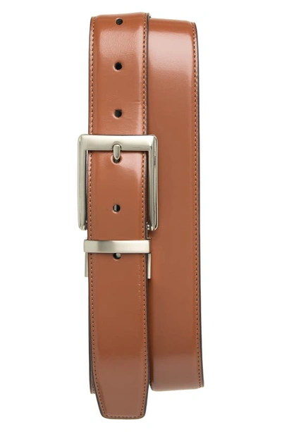 Original Penguin Reversible Leather Belt In Tan