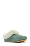 Sorel Go Coffee Run Faux Fur Slipper In Pond/ Pixel