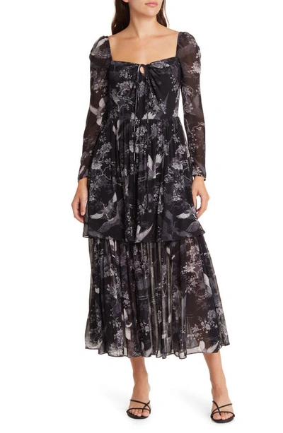 off shoulder black maxi dress La Lune Off Shoulder Tie Maxi Dress | Espresso | Dresses