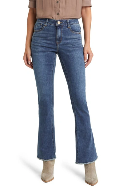 Wit & Wisdom 'ab'solution Frayed High Waist Bootcut Jeans In Blue Artisanal
