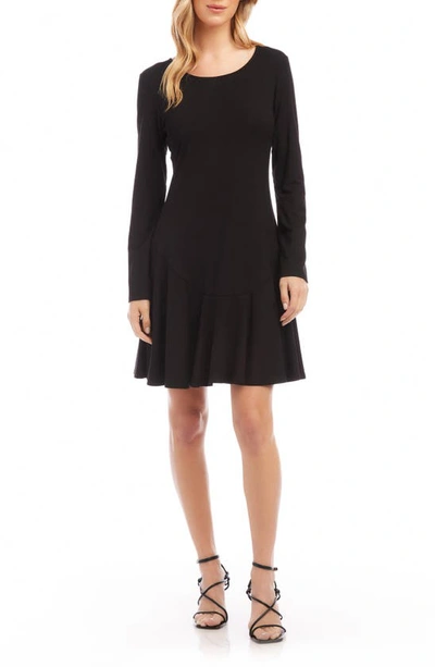 Karen Kane Montana Long Sleeve A-line Jersey Dress In Black
