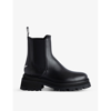 Zadig & Voltaire Round-toe Leather Ankle Boots In Black