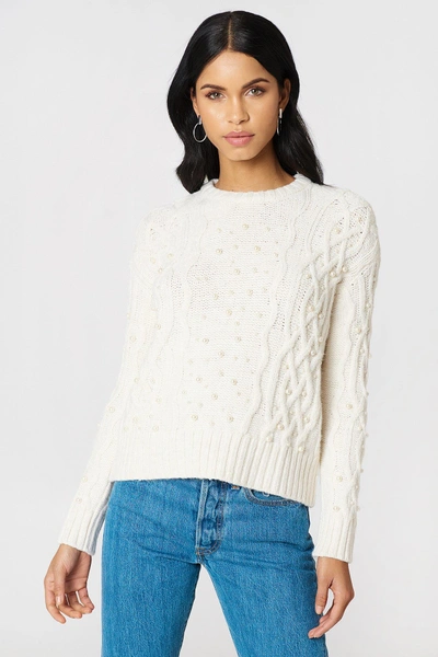 Na-kd Pearl Knitted Sweater - White In Offwhite