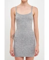 Endless Rose Womens Knit Mini Sweaterdress In Heather Grey