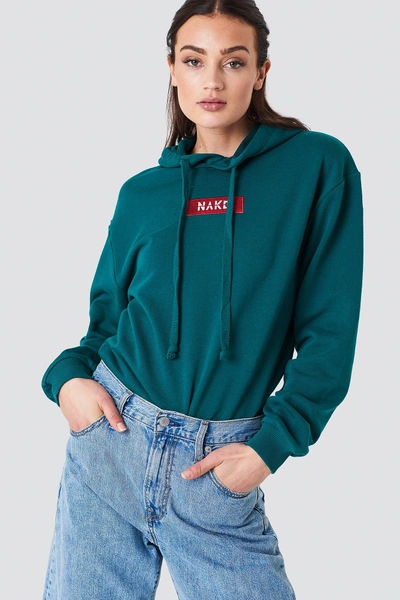 Na-kd Logo Hoodie - Green In Petrol