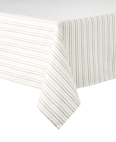 Martha Stewart Daisy Stripe Tablecloth, 60" X 102" In Linen