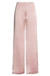 Vince High Waist Satin Wide Leg Pants In Petal Quartz