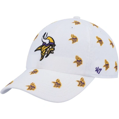 47 ' White Minnesota Vikings Confetti Clean Up Adjustable Hat