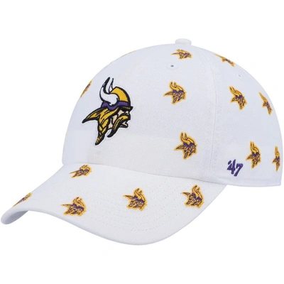 47 Brand '47 White Minnesota Vikings Confetti Clean Up Adjustable Hat