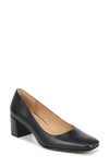 Naturalizer Karina Square Toe Pump In French Navy Blue Leather