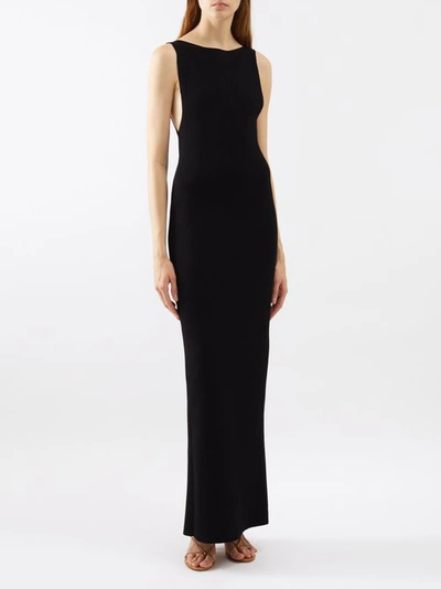 Khaite Evelyn Stretch-knit Maxi Dress In Black