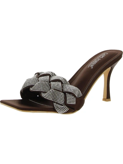 Cape Robbin Rewind Womens Satin Embellished Heels In Black