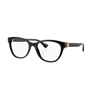 Versace Ve 3330 Gb1 55mm Womens Cat-eye Eyeglasses 55mm In Black