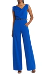 Black Halo Wide Leg Jumpsuit In Cobalt