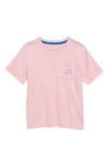 Vineyard Vines Kids' Vintage Whale Pocket T-shirt In Flamingo