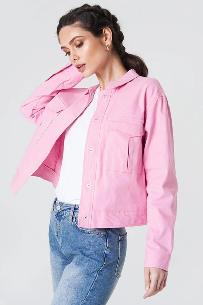 Na-kd Cotton Short Jacket Pink