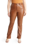 Good American Better Than Leather Faux Leather Good Icon Pants In Burnt Caramel