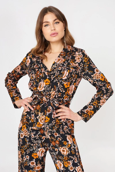 Samsoe & Samsoe Karri Blazer Aop - Multicolor In Black Bloom