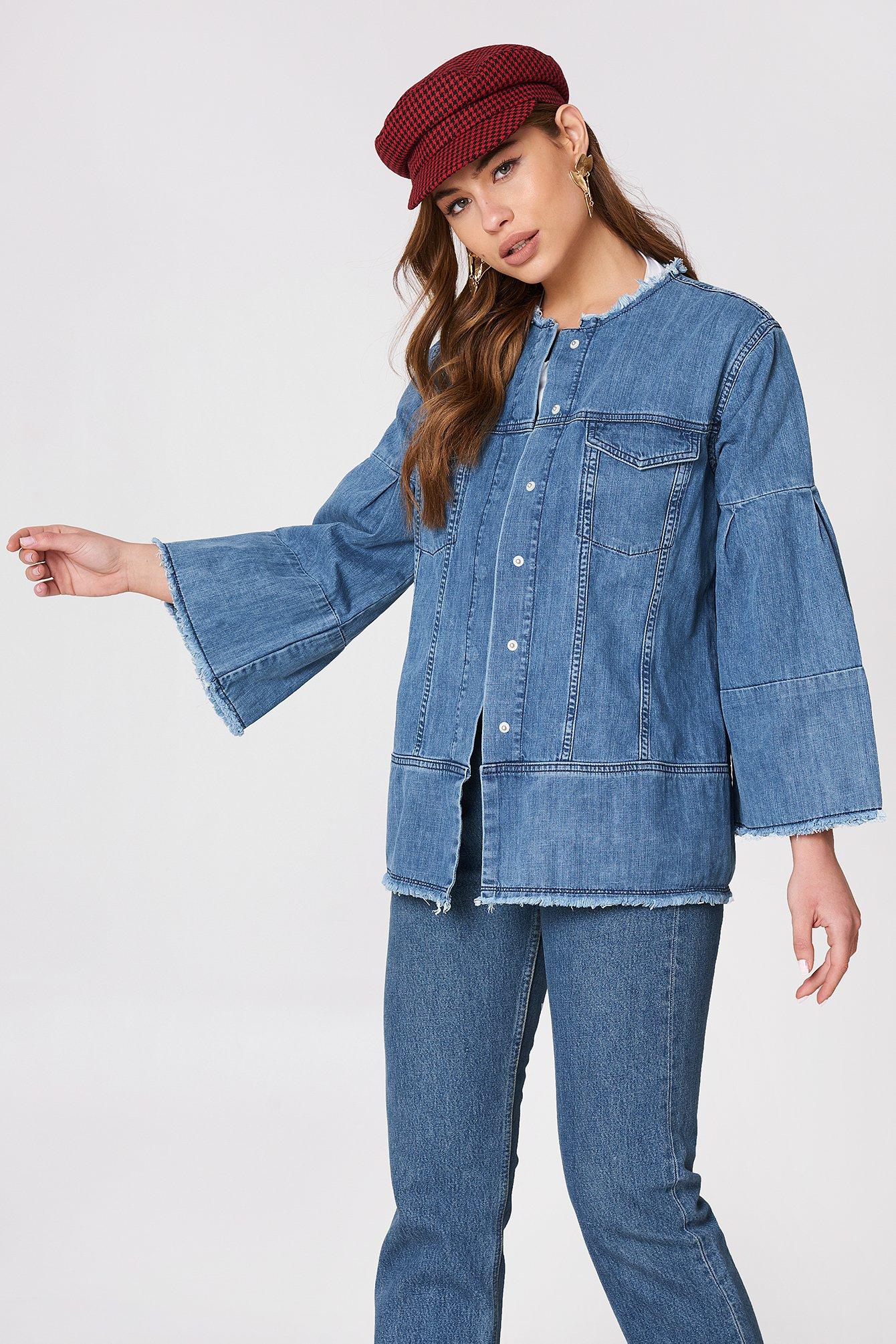 wide sleeve denim jacket