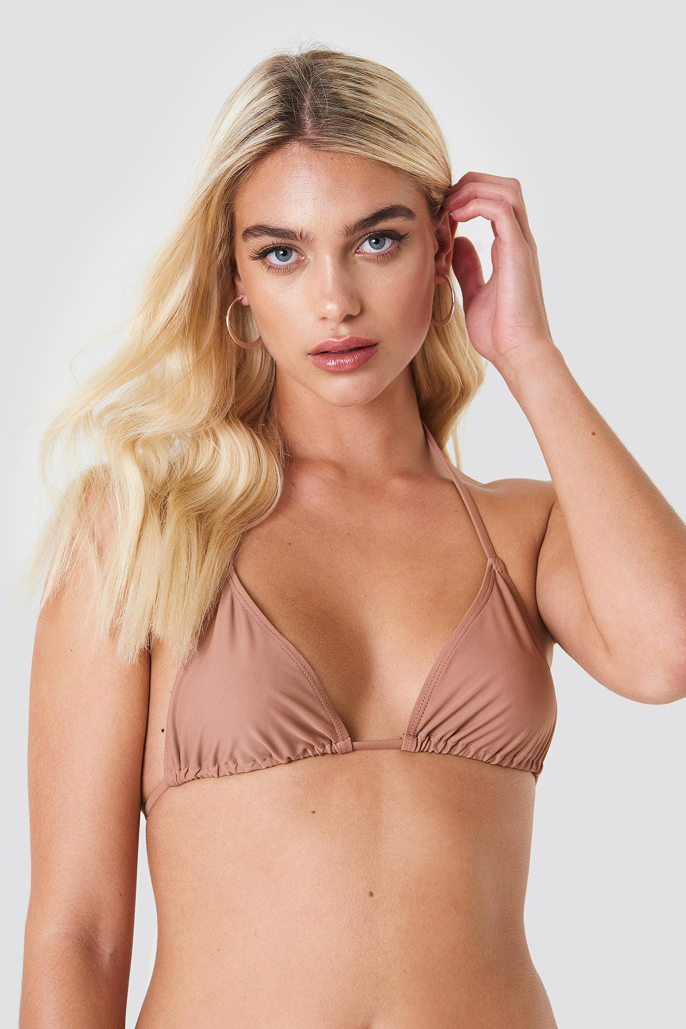 beige triangle bikini
