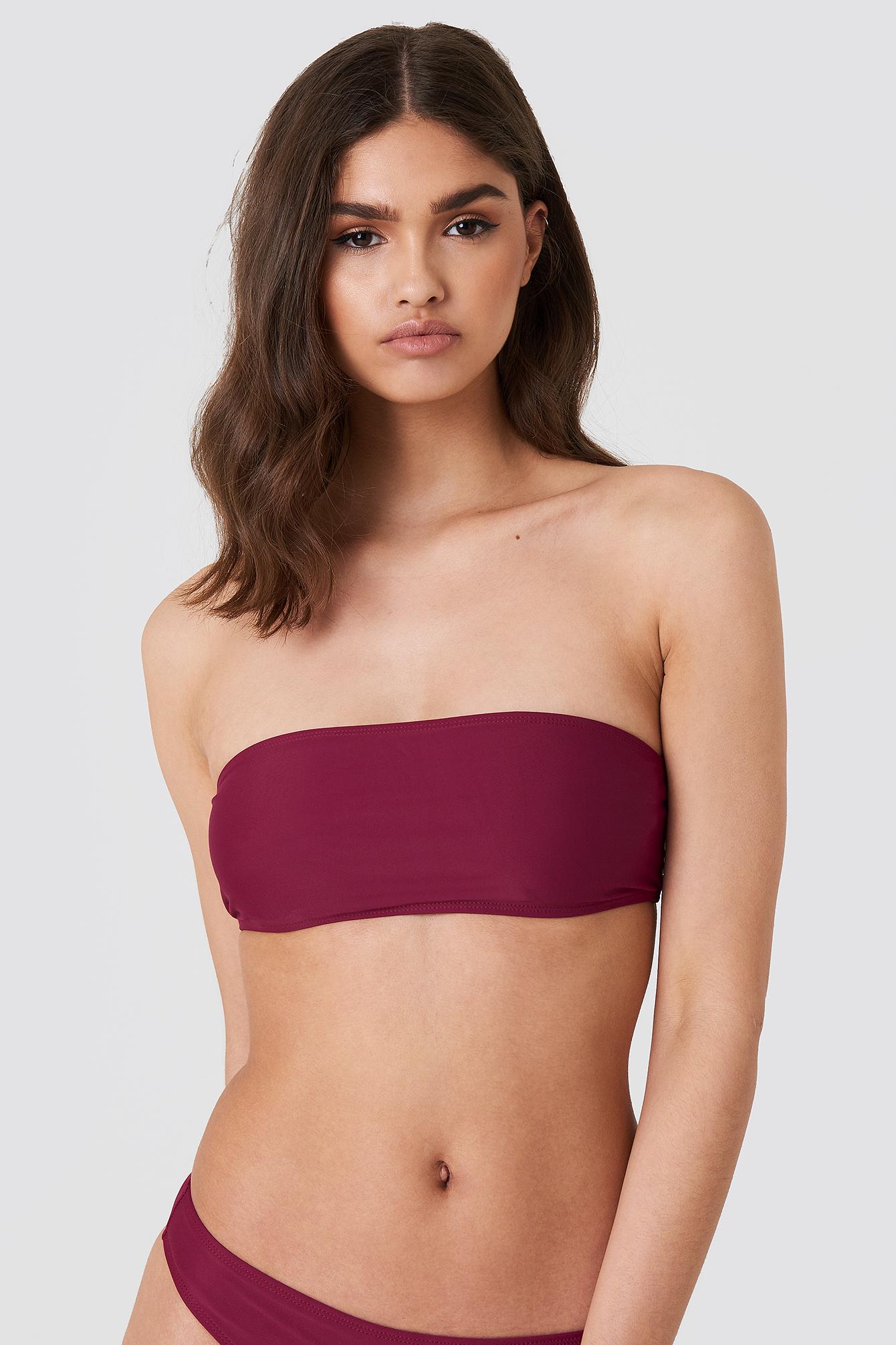 purple bandeau bikini top