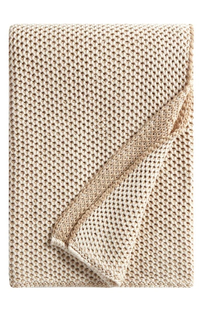 Dkny Bicolor Honeycomb Cotton Throw Blanket In Linen