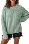 Free People Take Me Home Cotton Sweater In Green