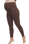 Nike Women's Zenvy (m) Gentle-support High-waisted 7/8 Leggings With Pockets (maternity) In Brown