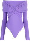 The Andamane Kendall Jersey Bodysuit In Lilac