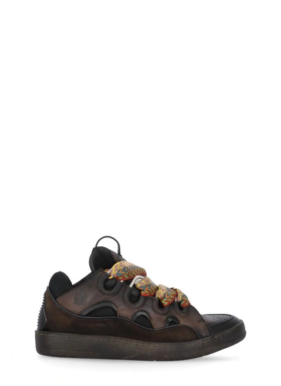 Lanvin Curb Chunky Trainers In Brown