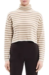 Theory Women's Striped Wool & Cashmere Cropped Pullover In Ivory/palomino