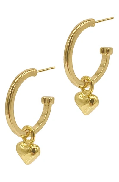 Adornia Heart Huggie Hoop Earrings In Yellow