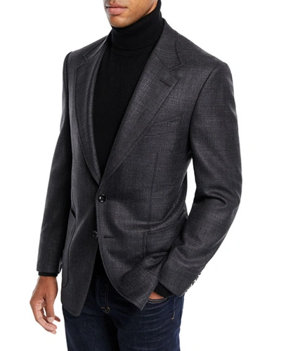 Tom Ford Men's Shelton Melange Wool/silk Blazer Jacket