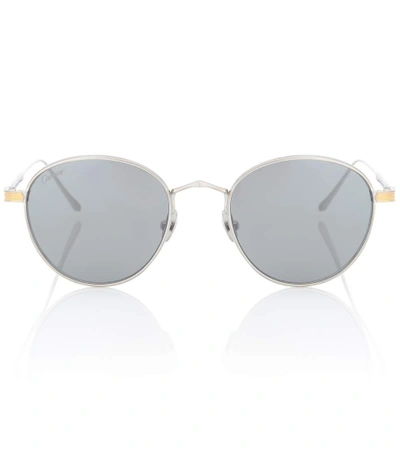 Cartier C De  Round Sunglasses In Silver