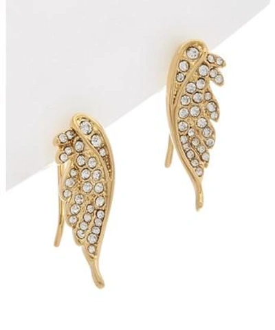 Rebecca Minkoff Crystal Pave Wing Climber Earrings In Nocolor