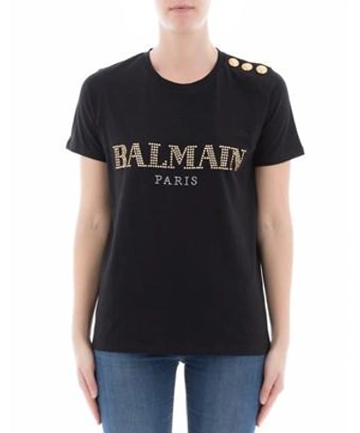 Balmain Women's Black Cotton T-shirt | ModeSens