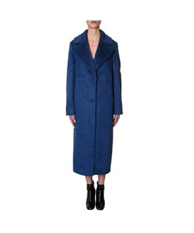 Tommy Hilfiger Women's Blue Wool Coat | ModeSens