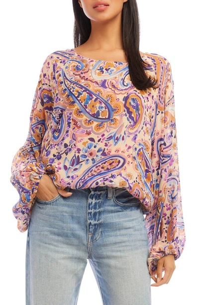 Karen Kane Paisley Blouson Sleeve Top