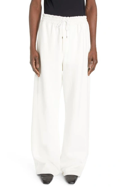 Saint Laurent Wide Leg Sweatpants In Biancospino